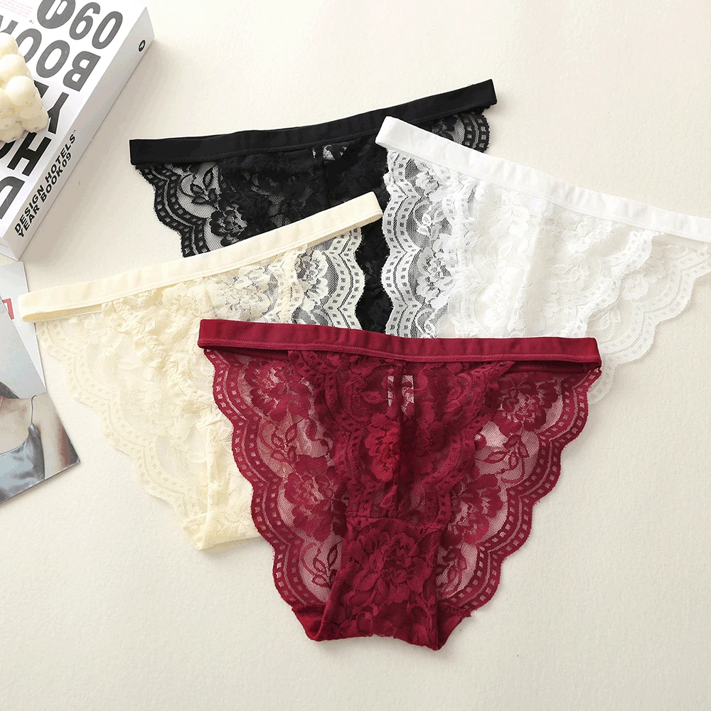 

Sexy Women's Underwear Lace Panties Hollow Out Seamless Underpant Lingerie Perspective Female G-string Transparent Thong