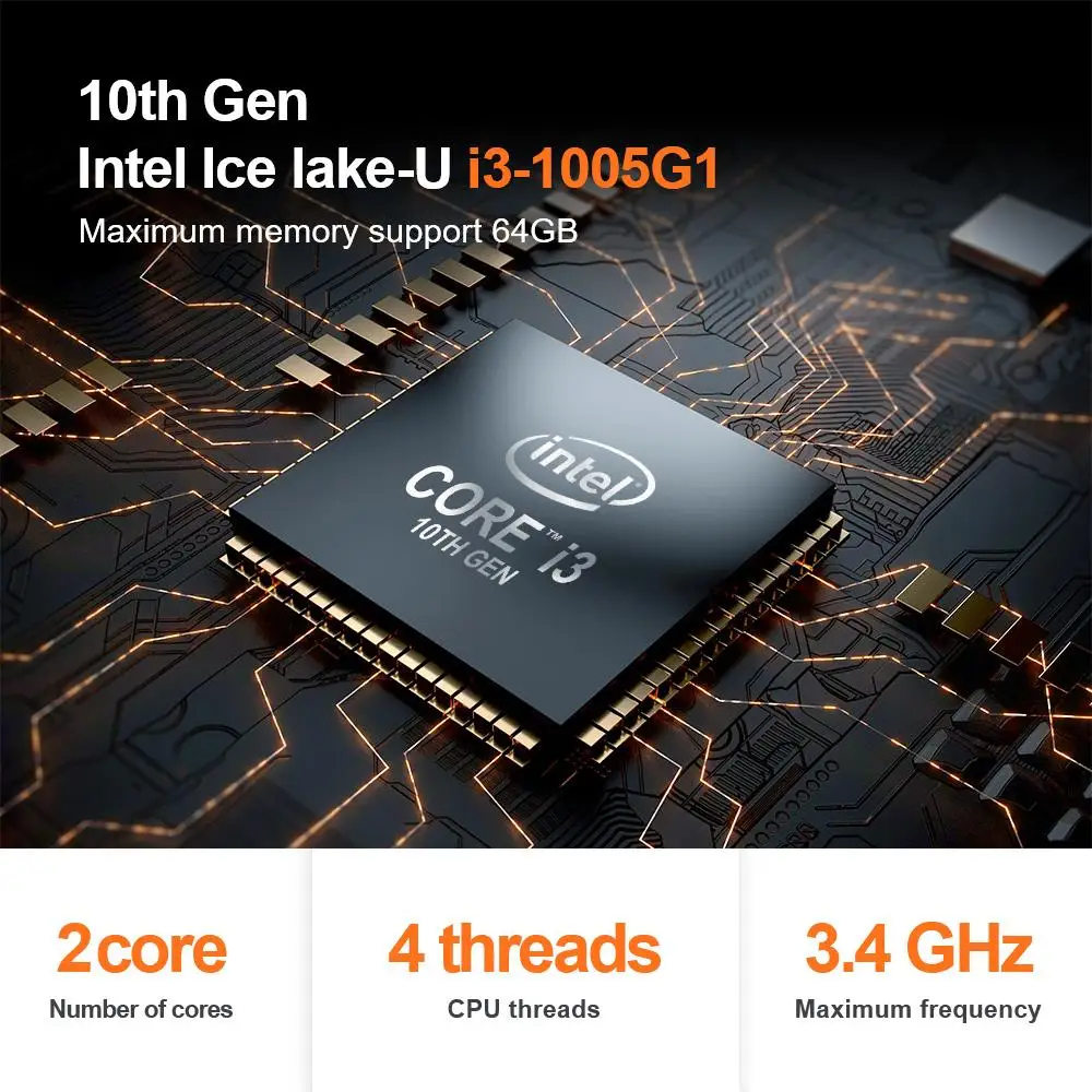 BEELINK SEi10 Офисные Мини ПК 3 4 ГГц Intel ледяное озеро U i3 1005G1 WI FI 6 4K три Экран Дисплей Windows