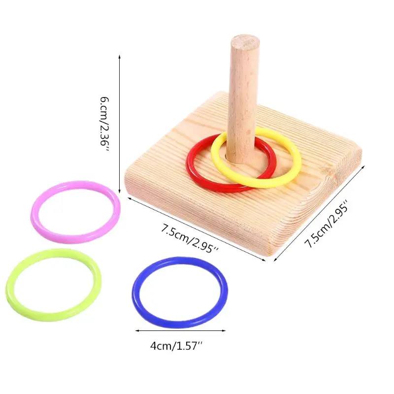 

Wooden Bird Parrot Platform Toy Plastic Ring Intelligence Training Chew Toys Bird Supplies C42