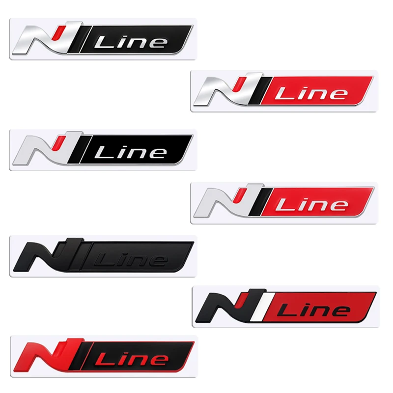 

MetaL 3D N Line Front Grille Sticker Car Rear Trunk Body Emblem Badge for Hyundai I30 Veloster Solaris Sonata Veloster Elantra