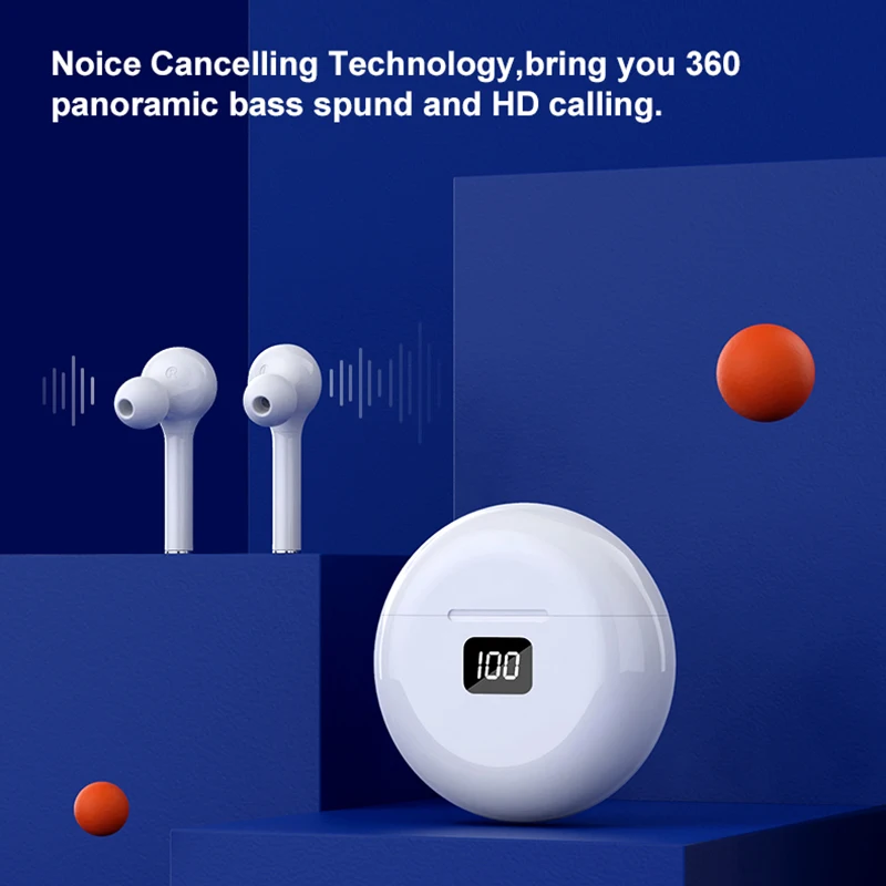 

Беспроводные Bluetooth-наушники, с функцией подавления шума и голосовым помощником, белые, черные, для всех, DOM668