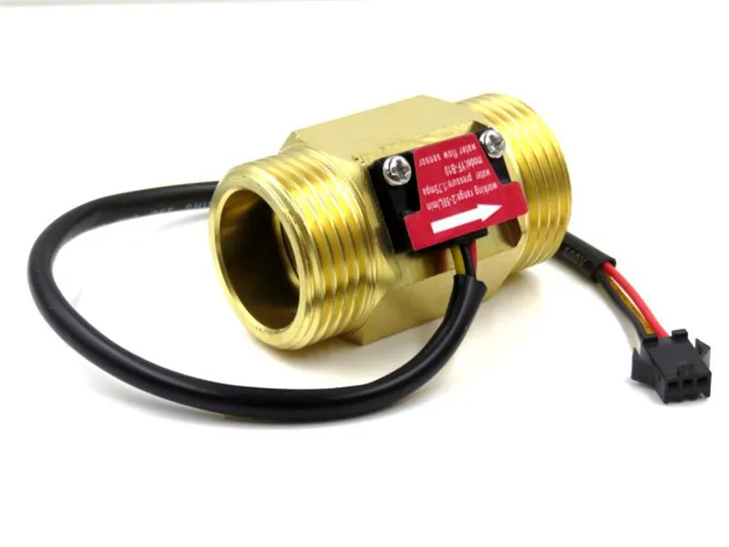 DC 5-15V 1 Inch Water Flow Sensor Hall Switch Meter DN25 Brass Industrial Flowmeter | Инструменты