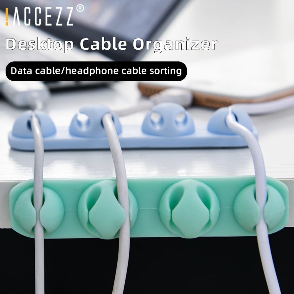

!ACCEZZ Pea-shape USB Cable Winder Organizer With 6Hole Car Management Clip Desk Tidy Organiser for Data Cord Headphone Earphone