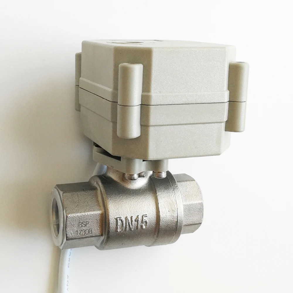 Hot Sales TF15-S2-C 2/3/5/7 Wires DN15 Motorized Ball Valve BSP/NPT 1/2'' SS304 Electric For Water Automatic Control |