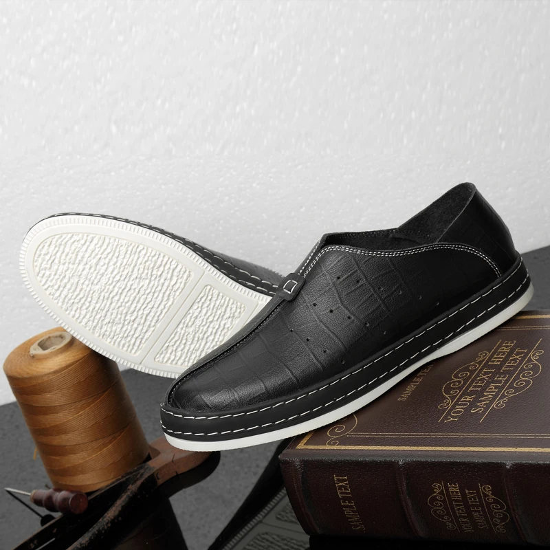 

Zapatos Informales De Hombre Zapatos Hombre Casual Leather Shoes Men Black Fashion Man Shoe Flat 2020 New Breathable Mens For