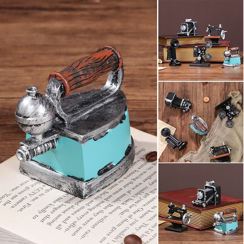 

2021Resin Small Ornaments Retro Nostalgic Camera Phonograph Mini Home Living Room Wine Cabinet Decoration Photo Furnishings lpfk