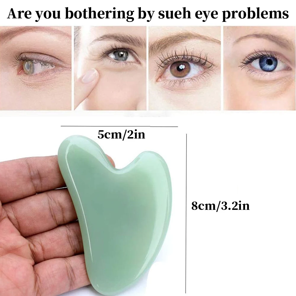 

1Pc Natural Jade Guasha Board Face Lifting Massage Roller Skin Elasticity Anti-wrinkles Scraper Health Care Skin Scraping Plate