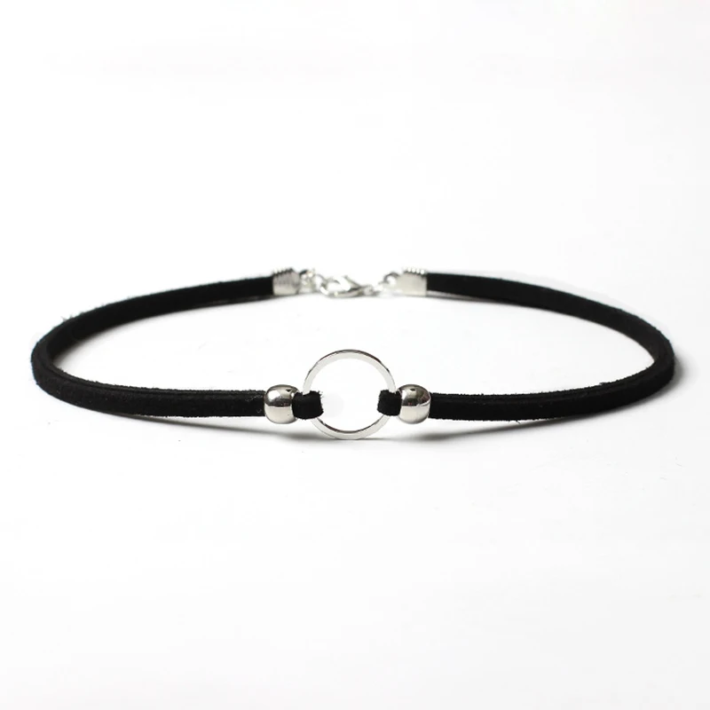 

Black Velvet Choker Necklace for Women Geometric Circle Chocker Chokers Statement Necklaces Gothic Collares Collier Bijoux Femme