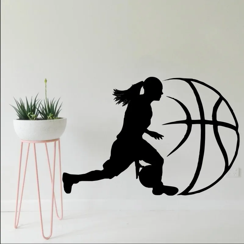 

Wand Aufkleber Basketball Wohnkultur Vinyl Sport Kunst Abnehmbare Zimmer Wandbild Poster Mädchen Aktive Wand