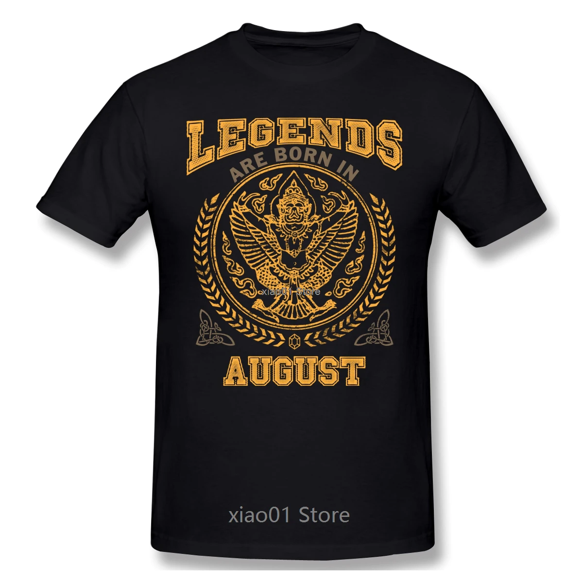 

Legends Are Born In August T Shirt Big Size O-neck Cotton Custom Short Sleeve Shirts