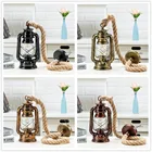 Винтажная керосиновая Подвесная лампа с бесплатной лампой E27 пеньковая веревка Подвесная лампа для домаспальнигостиной промышленные подвесные светильники