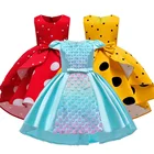 Летнее рождественское платье в горошек, платье принцессы для маленьких девочек на день рождения, детская одежда, Детские вечерние свадебные платья