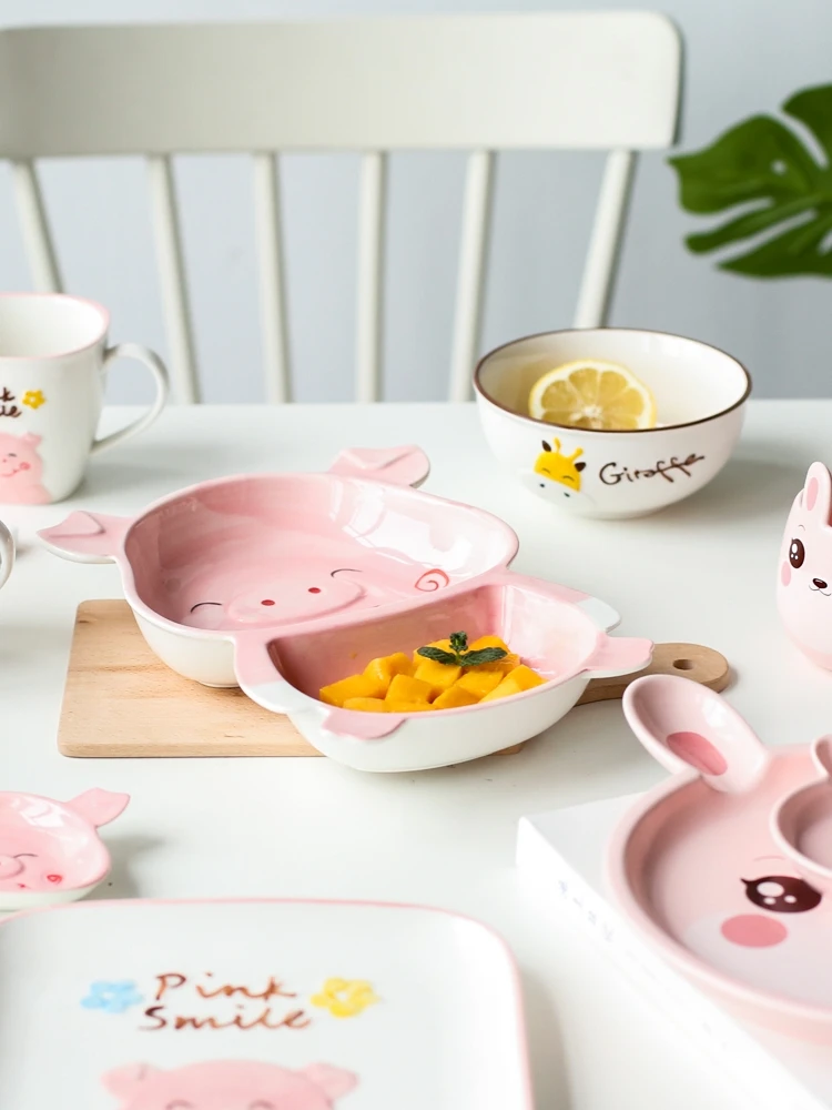 Детская керамическая посуда с милым мультяшным рисунком миска для