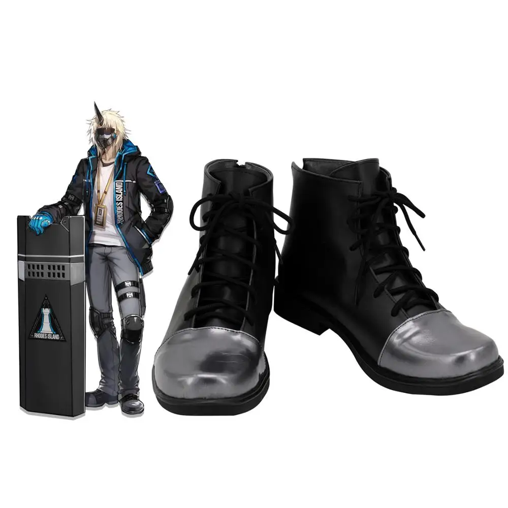 Arknights Noir Corne Cosplay Boots Black Shoes Custom Made Any Size |