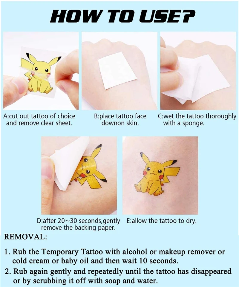 

Pokemon Original Tattoo Children Stickers Random 1sets Pikachu Action Figure Cartoon Kids Girls Christmas Birthday Gifts