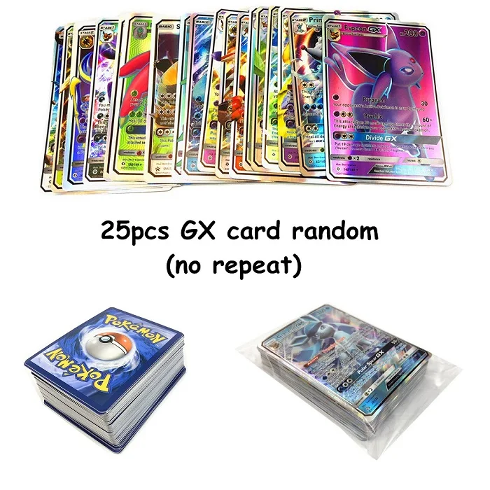 25pcs GX CARD Новинка 240 шт персонажи карточная коллекция записная книжка игровая карта Игральный альбом Pokemones держатель карт подарок для детей - Цвет: 25pcs GX CARD
