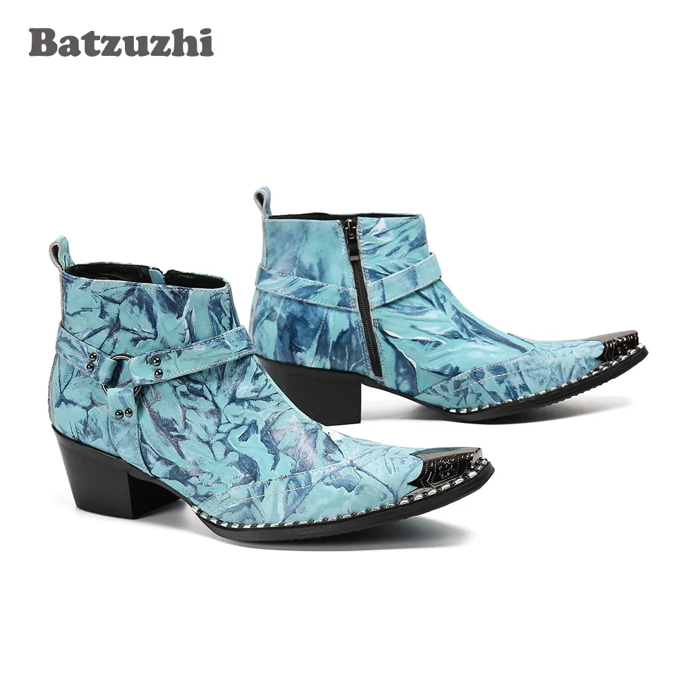 Batzuzhi Botas Hombre итальянские мужские ботинки ручной работы кожаные ботильоны с