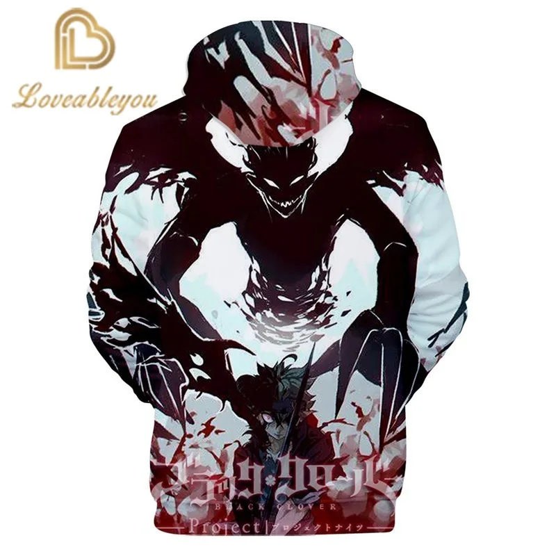 

2020 New Black Clover 3D Hoodies Teens Fashion Novelty Hooded Women/Men Sweatshirts Spring Autumn Sportswear Tops