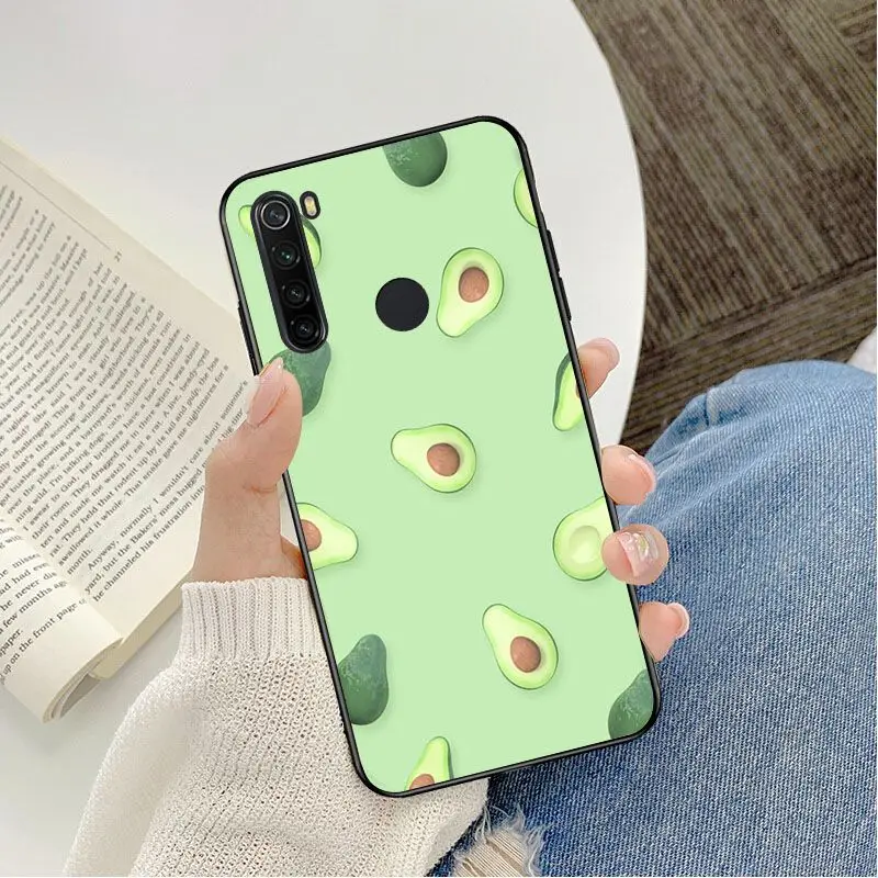 Авокадо эстетическое милый черный мягкий кейс для телефона чехол Redmi 8 K20 Note4 Note5 5A 7