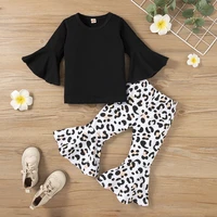 toddler baby girl leopard velvet clothing sets long sleeve sweatshirt topspants 2pcs clothes for children winter autumn