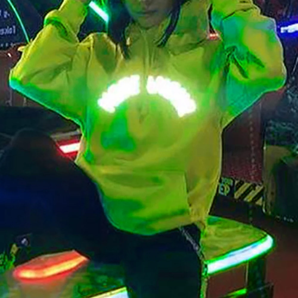 Jocoo Jolee Женская мода неоновые зеленые толстовки Осенние с буквенным принтом Harajuku Светоотражающие толстовки негабаритные Свободные толстовки