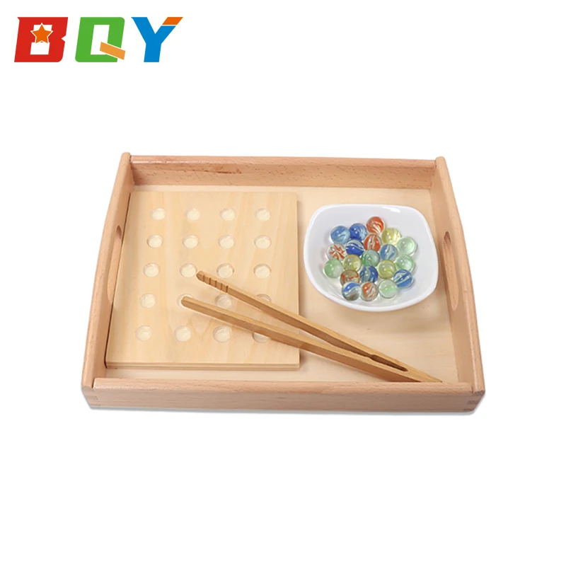 BQY малыши Монтессори яйцо клип Marbles игры материалы деревянные игрушки ежедневный