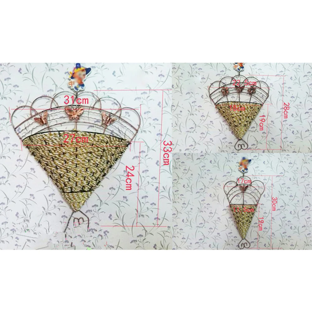 Стене висит плетеная корзина для цветов горшок плантатор стеллаж хранения