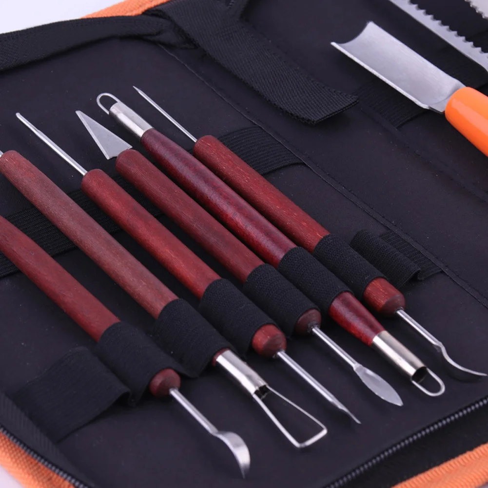 11 шт. набор для резьбы в виде тыквы на Хэллоуин DIY профессиональные инструменты для украшения тыквы с сумкой для хранения нож для резьбы