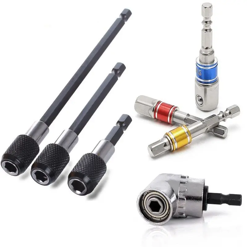 Адаптер сверла 3 шт. ударная головка квадратный гаечный ключ бит + 1/4 отвертка с