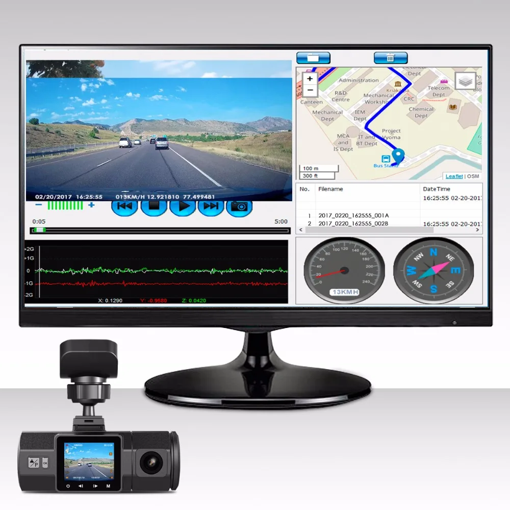 

Vantrue N2 Pro/N2/T2/R3/X3 Dash Cam Mini USB Port Adhesive Windshield Mount with GPS Receiver Module for Windows & Mac