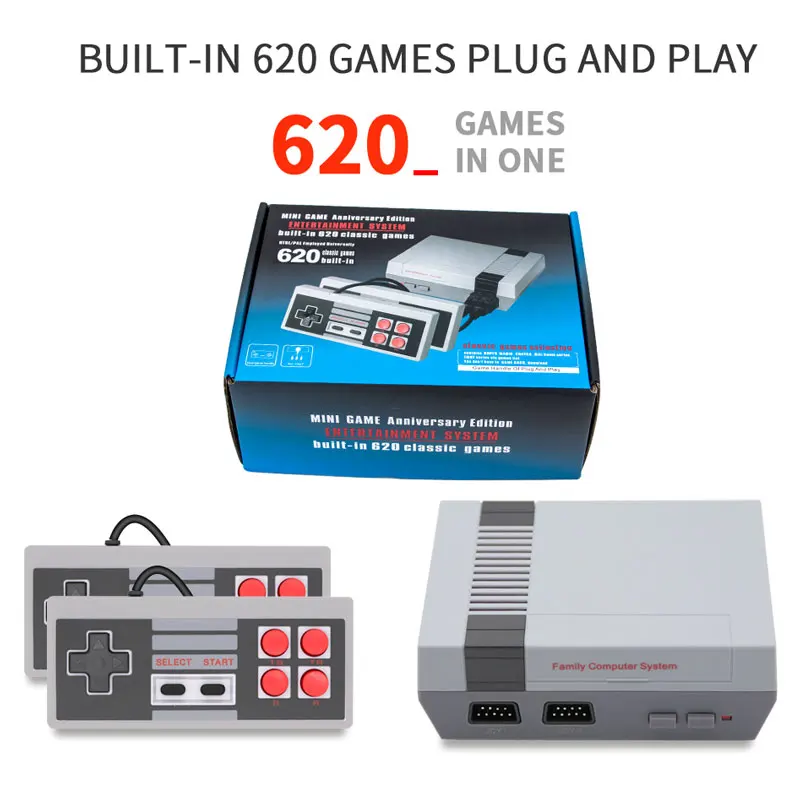 

Консоль игровая портативная Ретро, 620 встроенных классических игр, NTSC/PAL