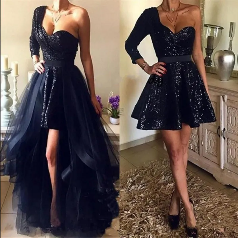 Темно синее короткое платье для выпускного вечера длинное вечернее халат Longue