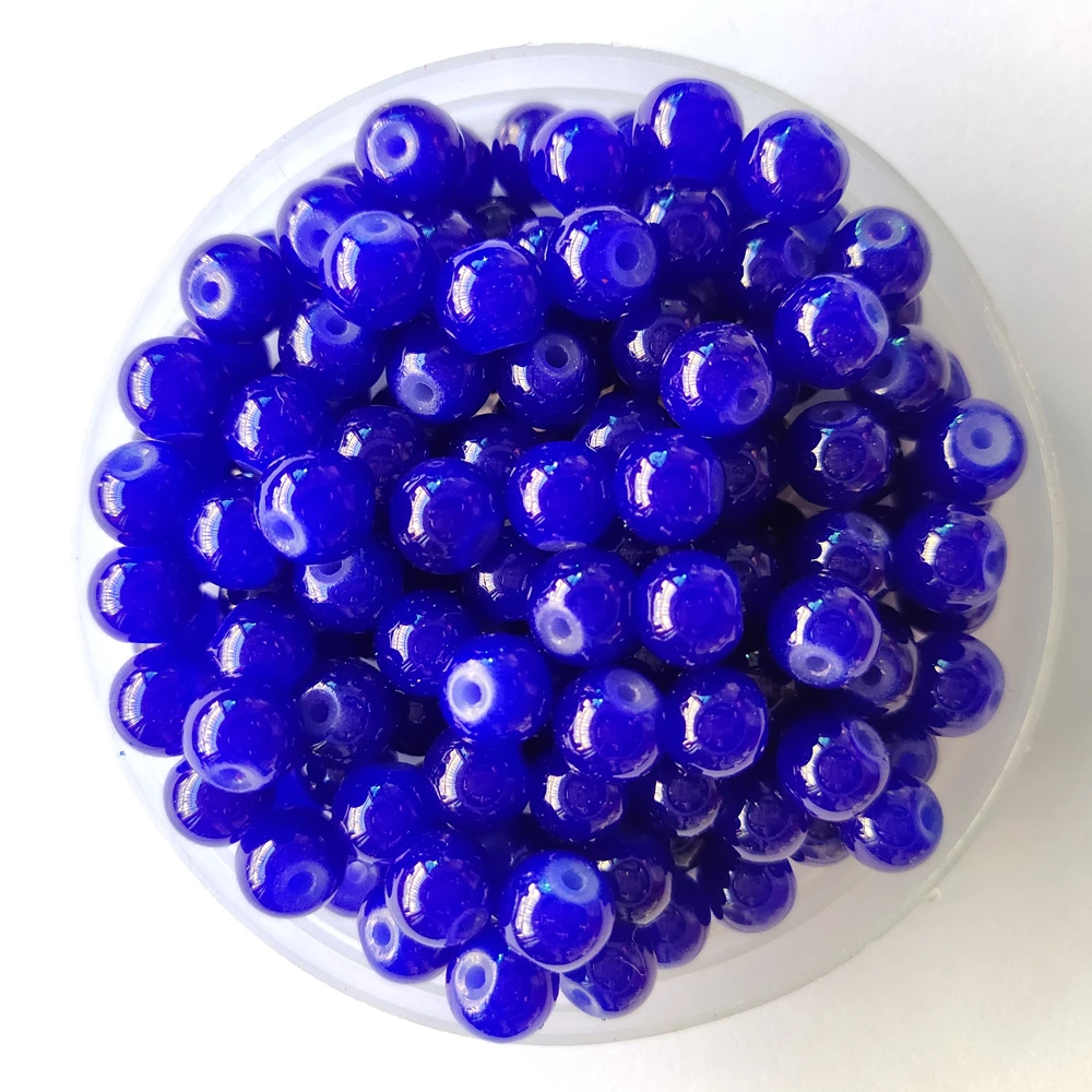 4681012 мм розовое Изумруд Круглые Натуральные бусы материал Нефрит Стеклянные