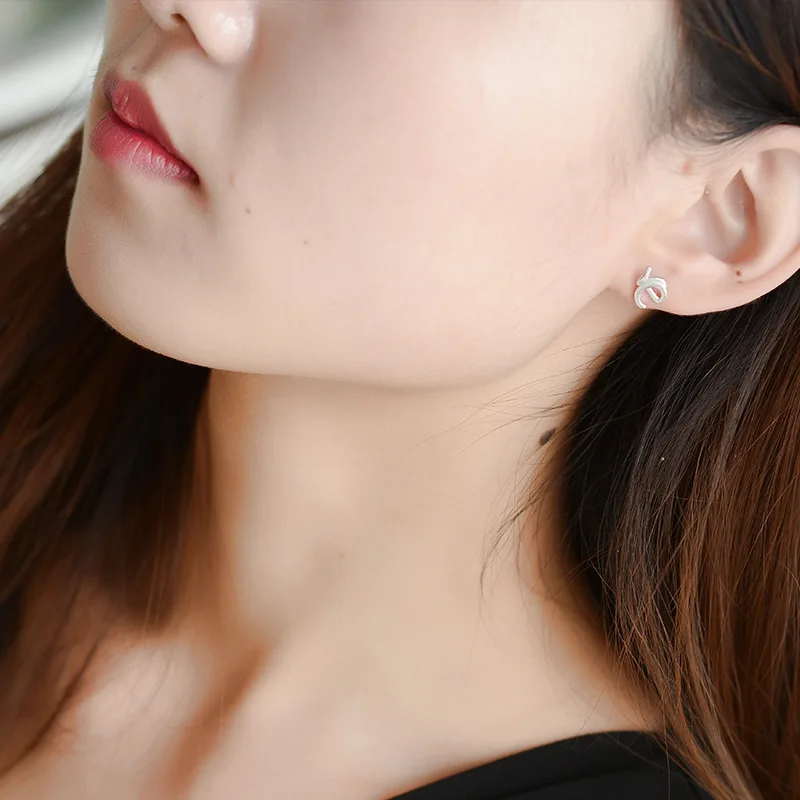 

Fashion Simple New Small Cute Letter Love 925 Sterling Silver Stud Earrings 2020 Gifts