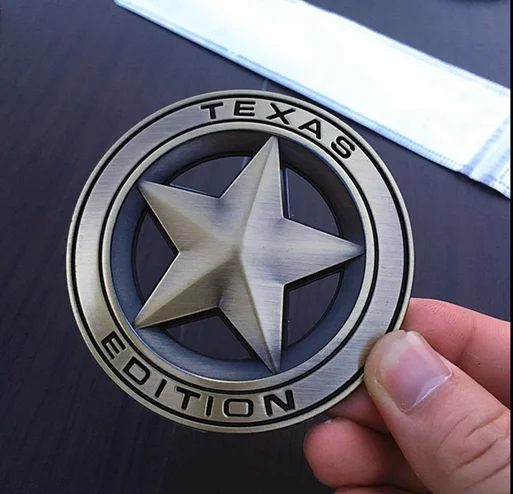 

3D подвеска ввиде бронзового черный эмблема «Texas Edition», со звёздами, флаг США, автомобильные эмблемы для багажника переводная картинка Стикер...