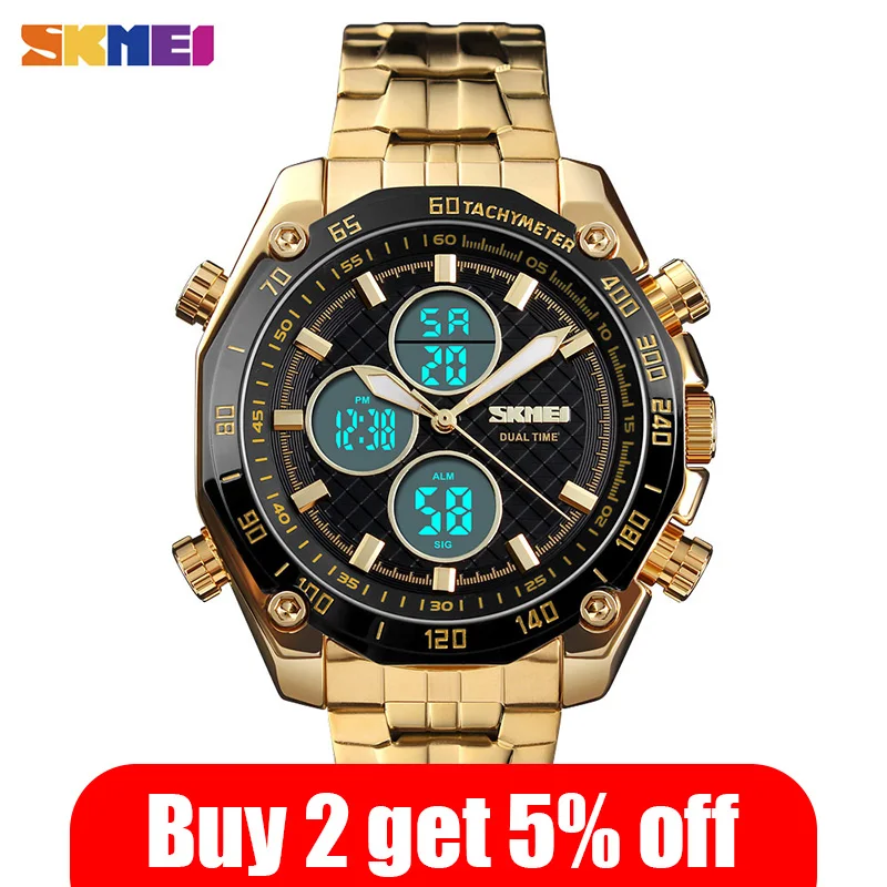 Часы SKMEI мужские электронные кварцевые со светодиодный светильник кой брендовые