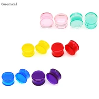 guemcal 2pcs hot selling all match multicolor acrylic round ear expander exquisite piercing jewelry