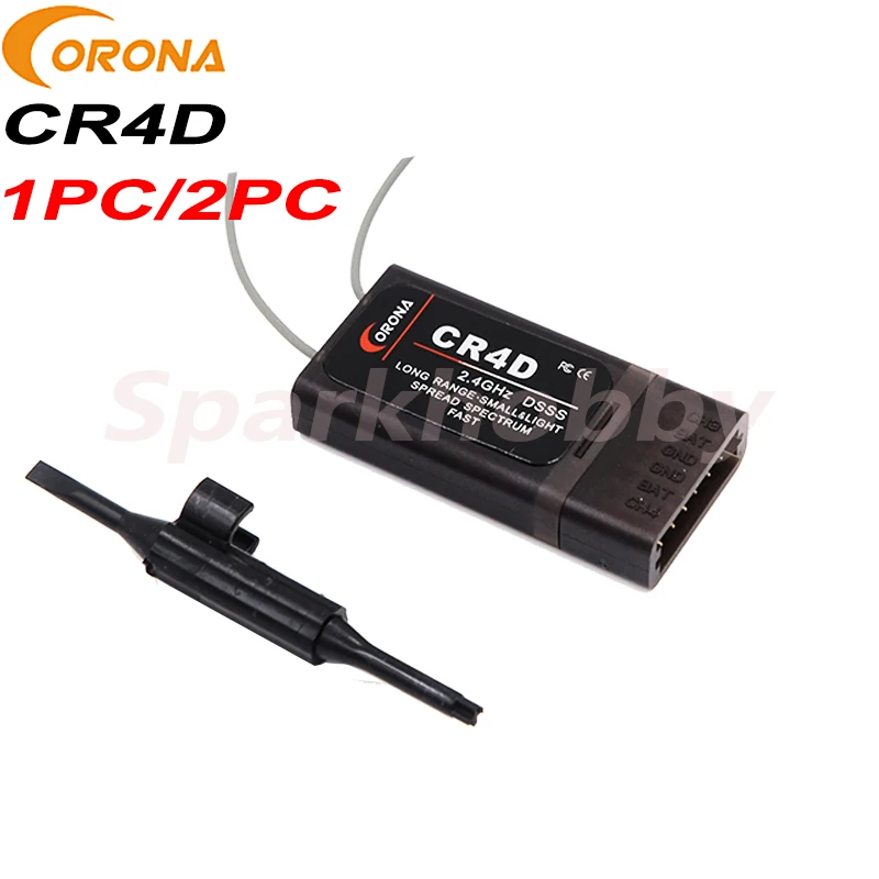 

1PC/2PCS Corona CR4D 2.4Ghz 4CH Receiver compatible with CT8F/CT8J /CT8Z/CT3F/CT14F(DSSS) Long range spread spectrum receptor