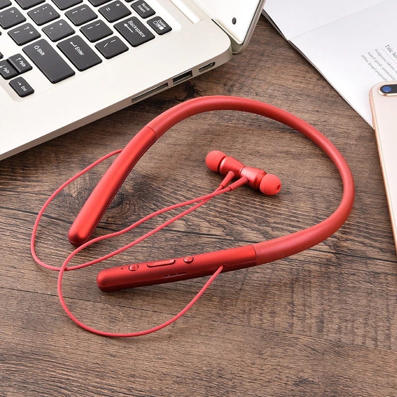 Красный Яркие Цвета Висячие шеи bluetooth-гарнитура спортивные наушники для бега стерео для Xiaomi IPhone huawei портативные наушники - Цвет: Красный