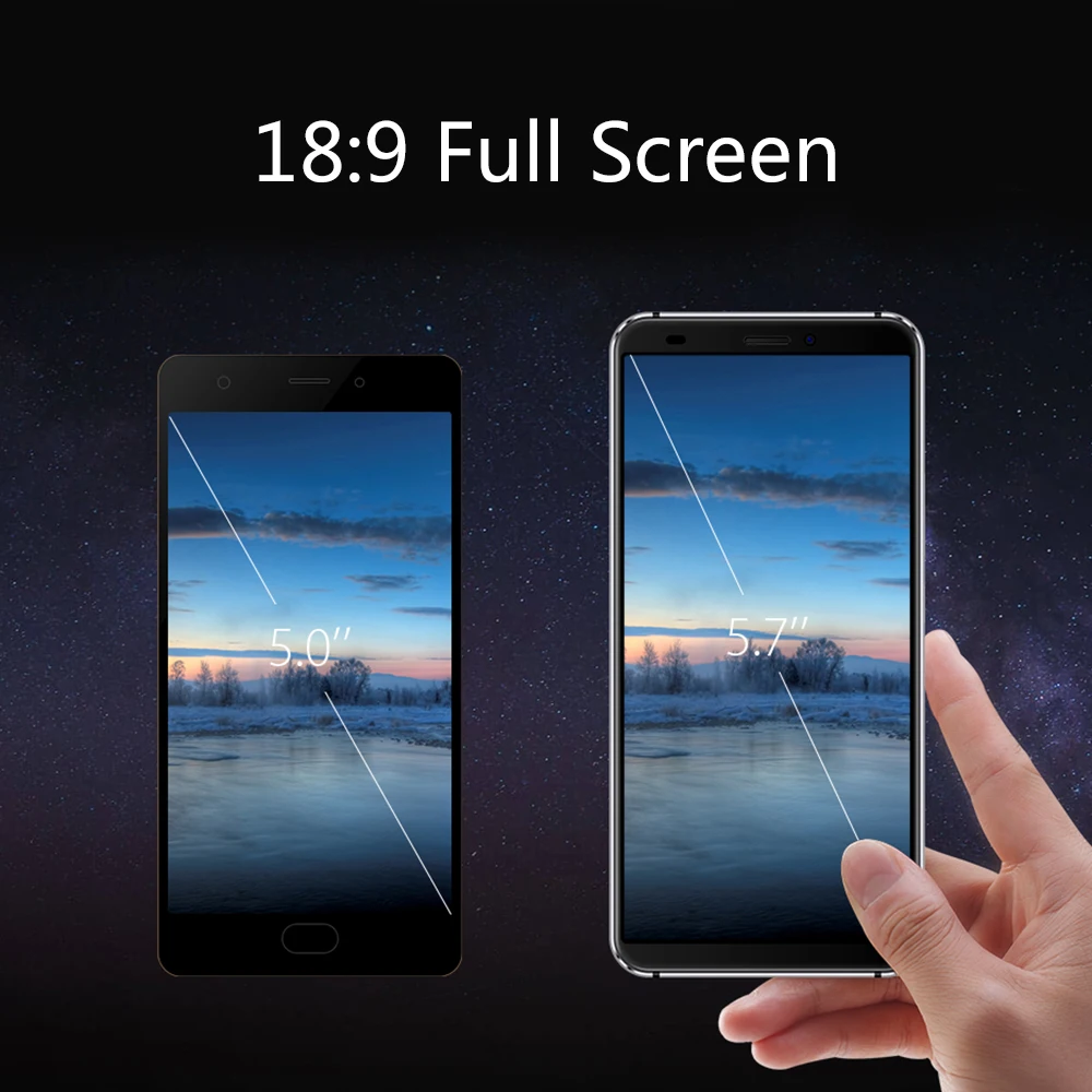 Blackview S6 мобильный телефон 4180 мАч 5,7 дюймов HD+ Sceen мобильный телефон 2 Гб+ 16 Гб четырехъядерный Android 7,0 двойная задняя камера смартфон