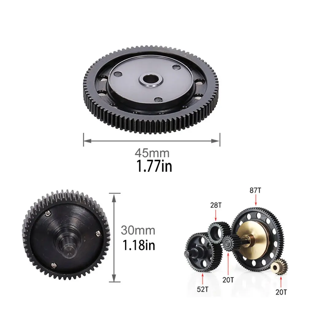 

Metal Complete Gearbox For 1/10 RC Crawler Axial SCX10 RC Auto Parts Upgrade Metal Dust-Proof Complete Gearbox