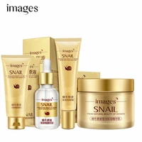 4pcs images snail face skin care set day cream essence eye creamcleanser anti aging repair whitening nursing facial sets
