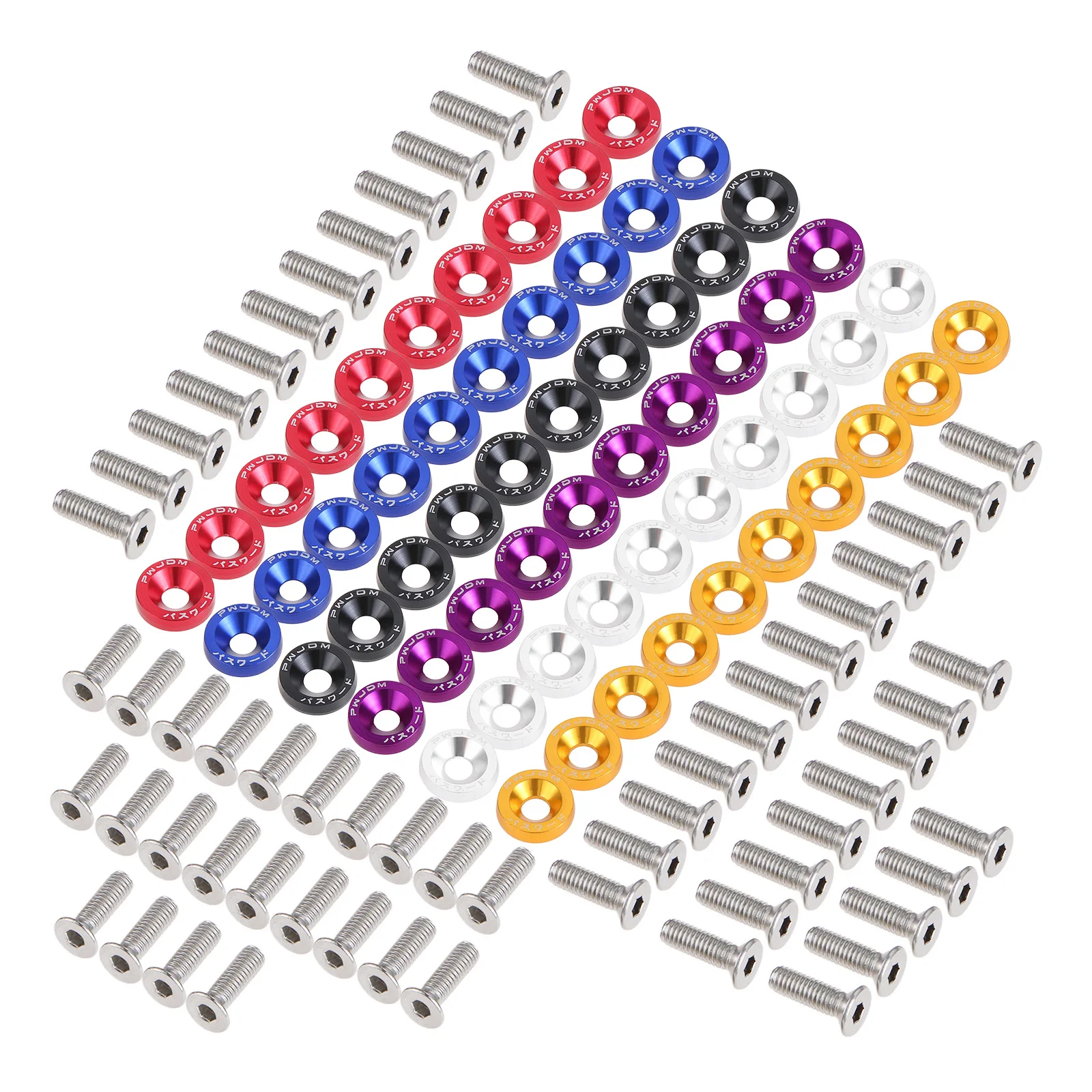 

Yetaha 10Pcs M6 Car Modified Hex Plate Bolts Fasteners Fender Bumper Headlights Engine Concave Washer Fender Screws