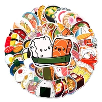 103050 pcs cute food cartoon sushi waterproof pvc graffiti sticker for divination refrigerator motorcycle skateboard toy