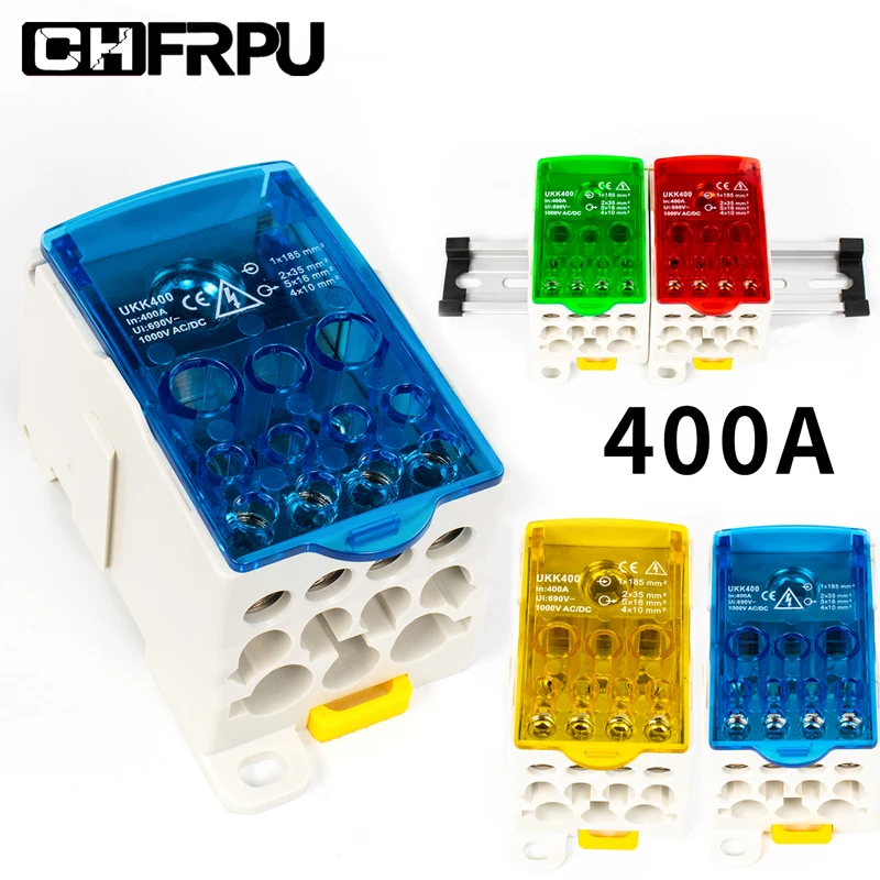 

UKK 400A One in multiple-out distribution box Din Rail Terminal Blocks Universal wire connector junction box waterproof