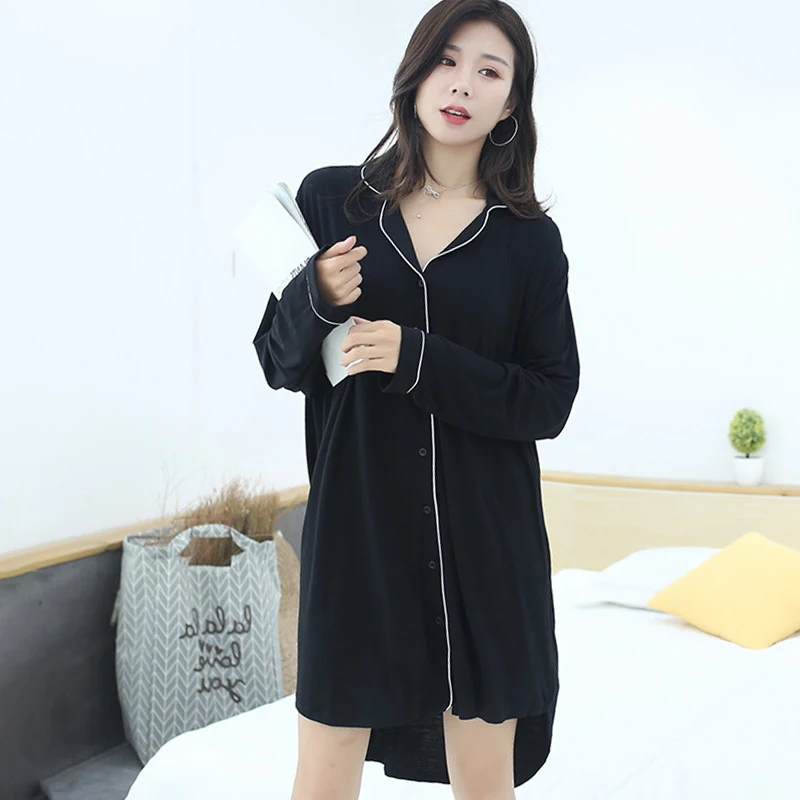 

Petticoat Woman Long-Sleeved Nightdress Cardigan Underskirt Pajamas Homewear Sexy Plus Size Nightwear Women Clothing Sleepwear