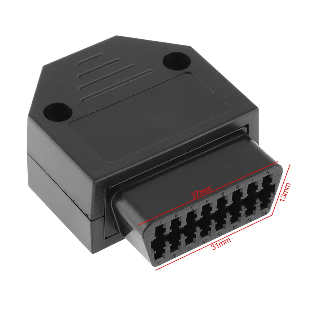OBD II пластиковый 16 контактный гнездовой угловой разъем гнездо для провода