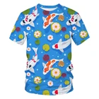 Летняя классическая мужская футболка koi с 3D принтом, модная повседневная Универсальная футболка с круглым вырезом и коротким рукавом, футболка большого размера, уличные топы, распродажа