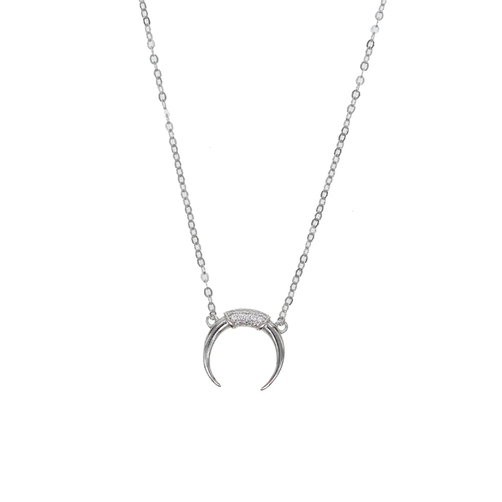 Новый дизайн 925 серебряное ожерелье с подвеской в виде полумесяца серебро/золото
