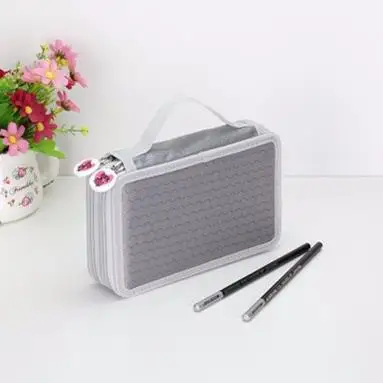 2 Layers Gray Оксфорд школьный пенал Чехол Kawaii/36/48/72 Отверстия штраф Карандаш Чехол большой мешок ручки коробка мульти детские многофункциональные Канцтовары чехол - Цвет: 2 Layers Gray